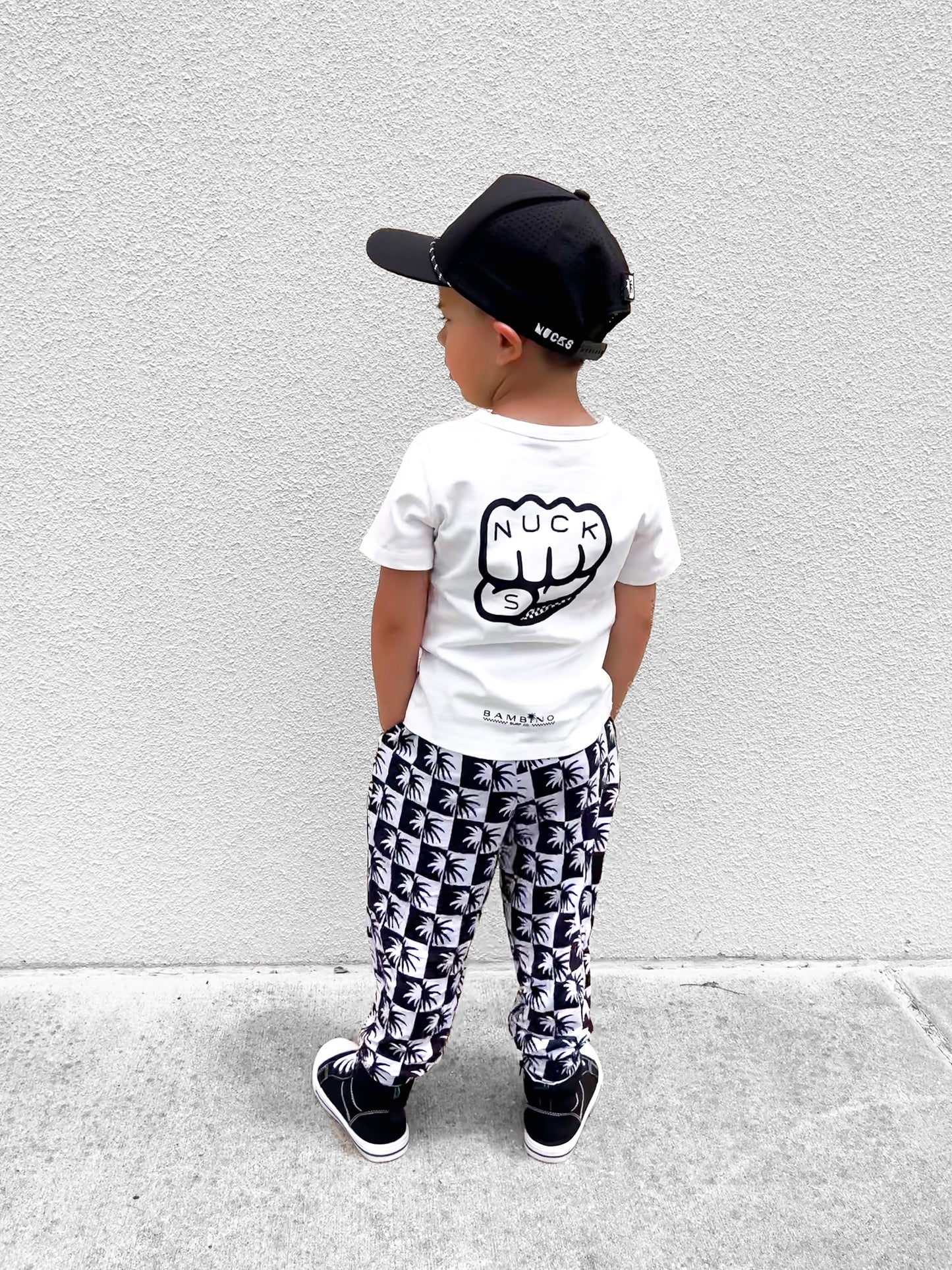 CHECKERED PALM 2 PIECE BAMBOO SET