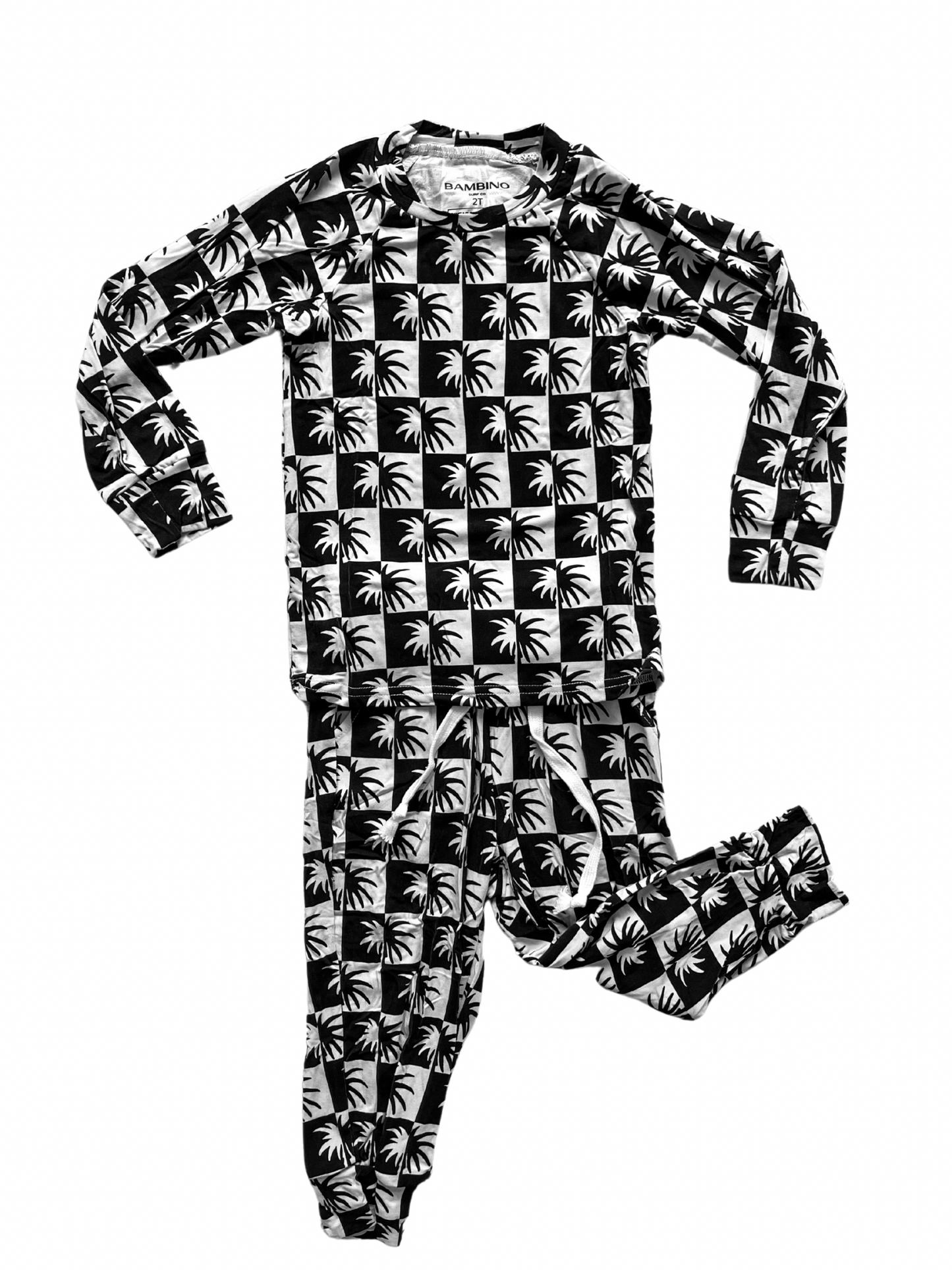 CHECKERED PALM 2 PIECE BAMBOO SET