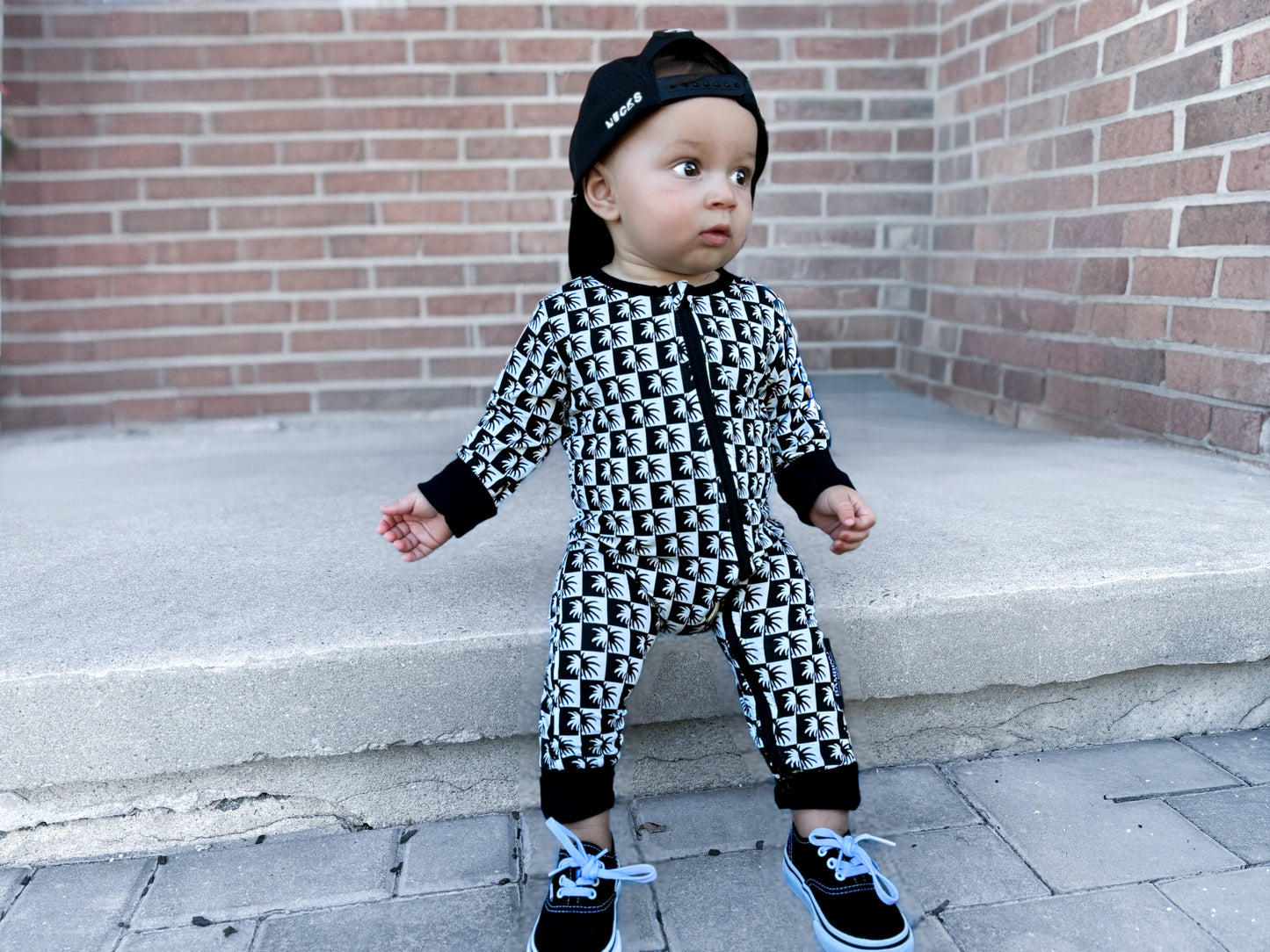 CHECKERED PALM ONESIE