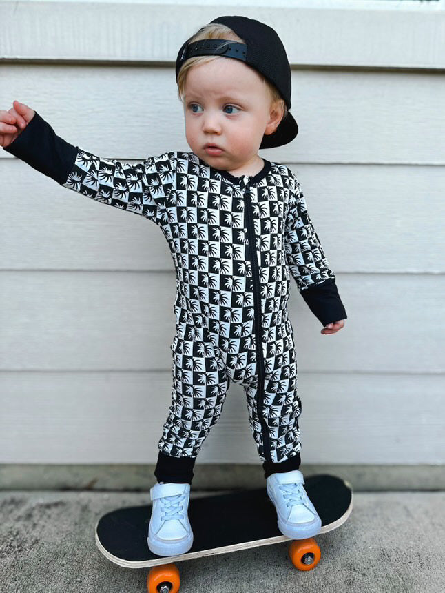 CHECKERED PALM ONESIE