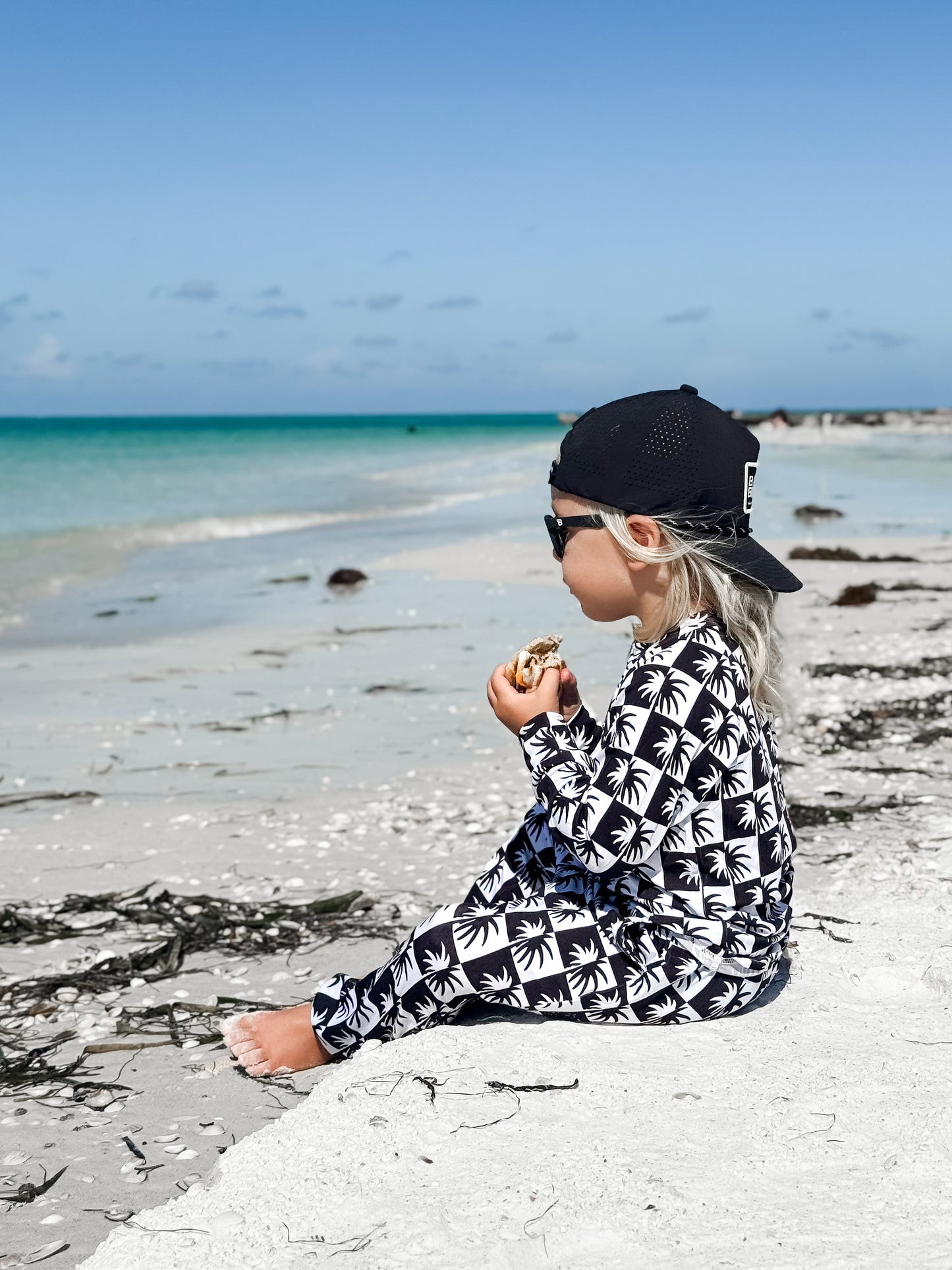 CHECKERED PALM 2 PIECE BAMBOO SET