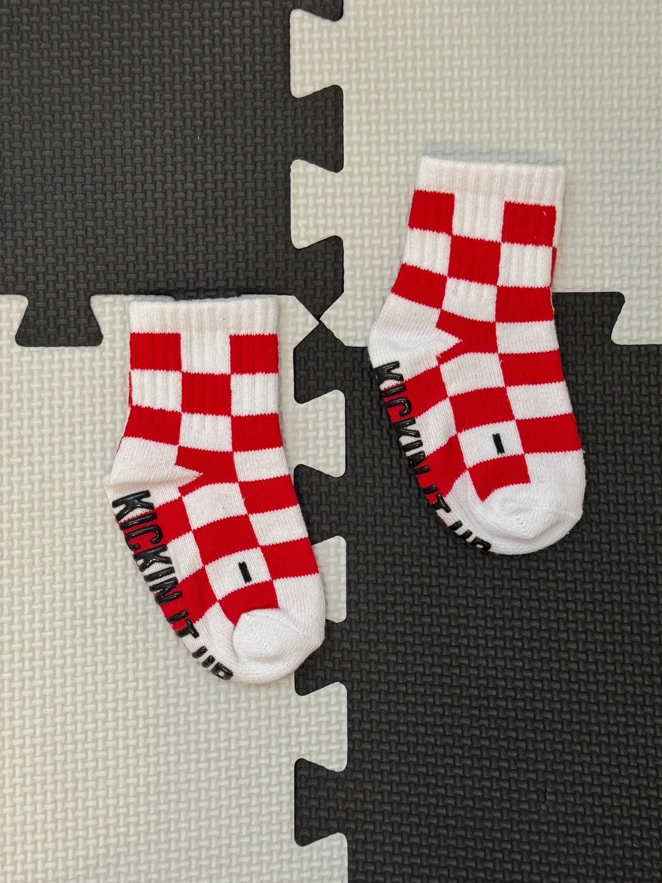 Red + White Checker Sock